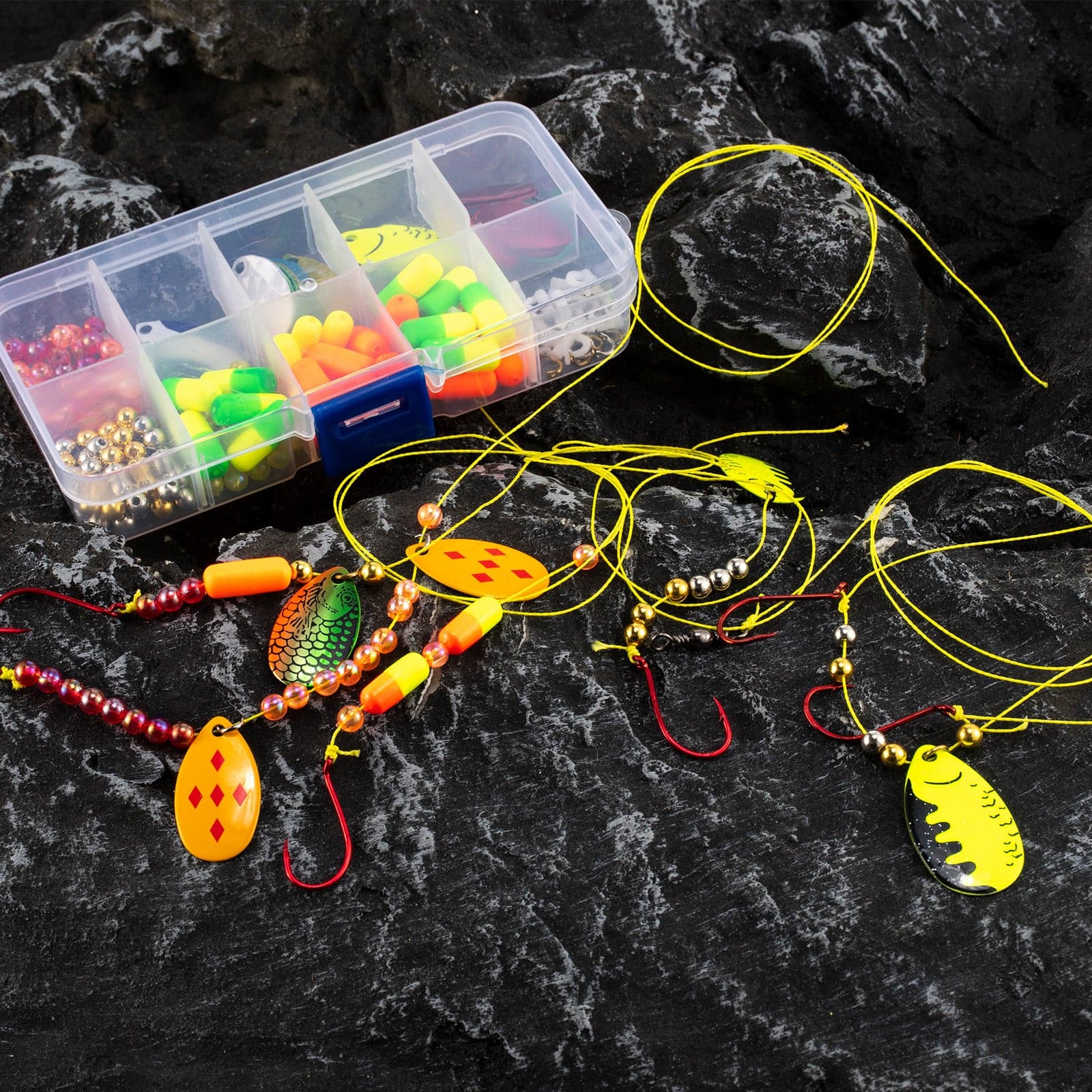  Dr.Fish 1410 Pieces Spinner Making Kit with Tackle Box Walleye  Rig Lure Making Supplies Spinner Blades Lure Bodies Rig Floats Spinnerbait  Shafts Freshwater Bass Fishing Materials : Sports & Outdoors