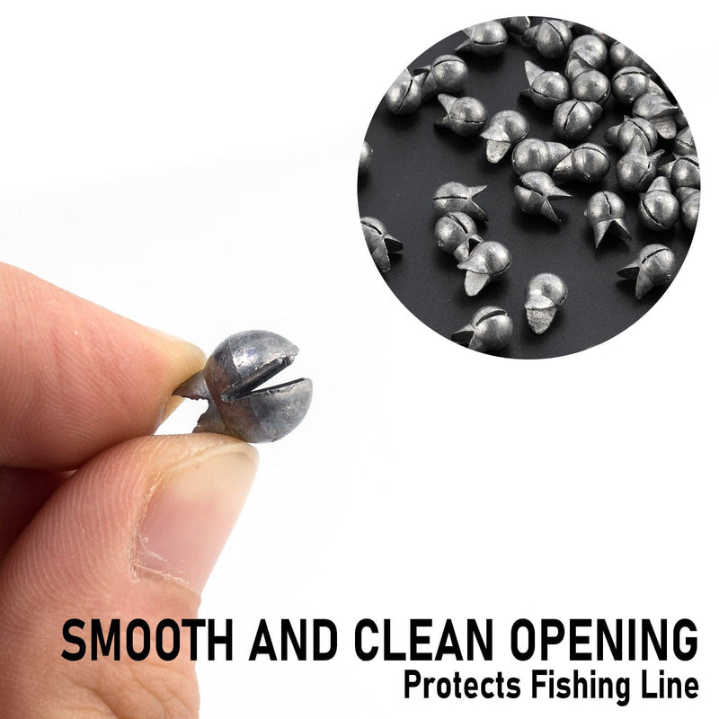 Dr.Fish 100pcs Split Shot Weights 3/250 to 3/20oz