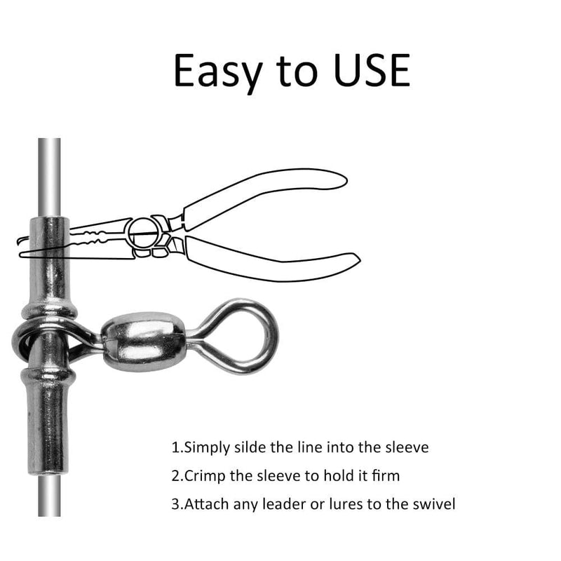 Dr.Fish 20pcs Cross-line Crane Swivels 77-165lb