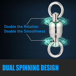 Dr.Fish 20pcs Dual Spinning Ball Bearing Swivels 65-530lb