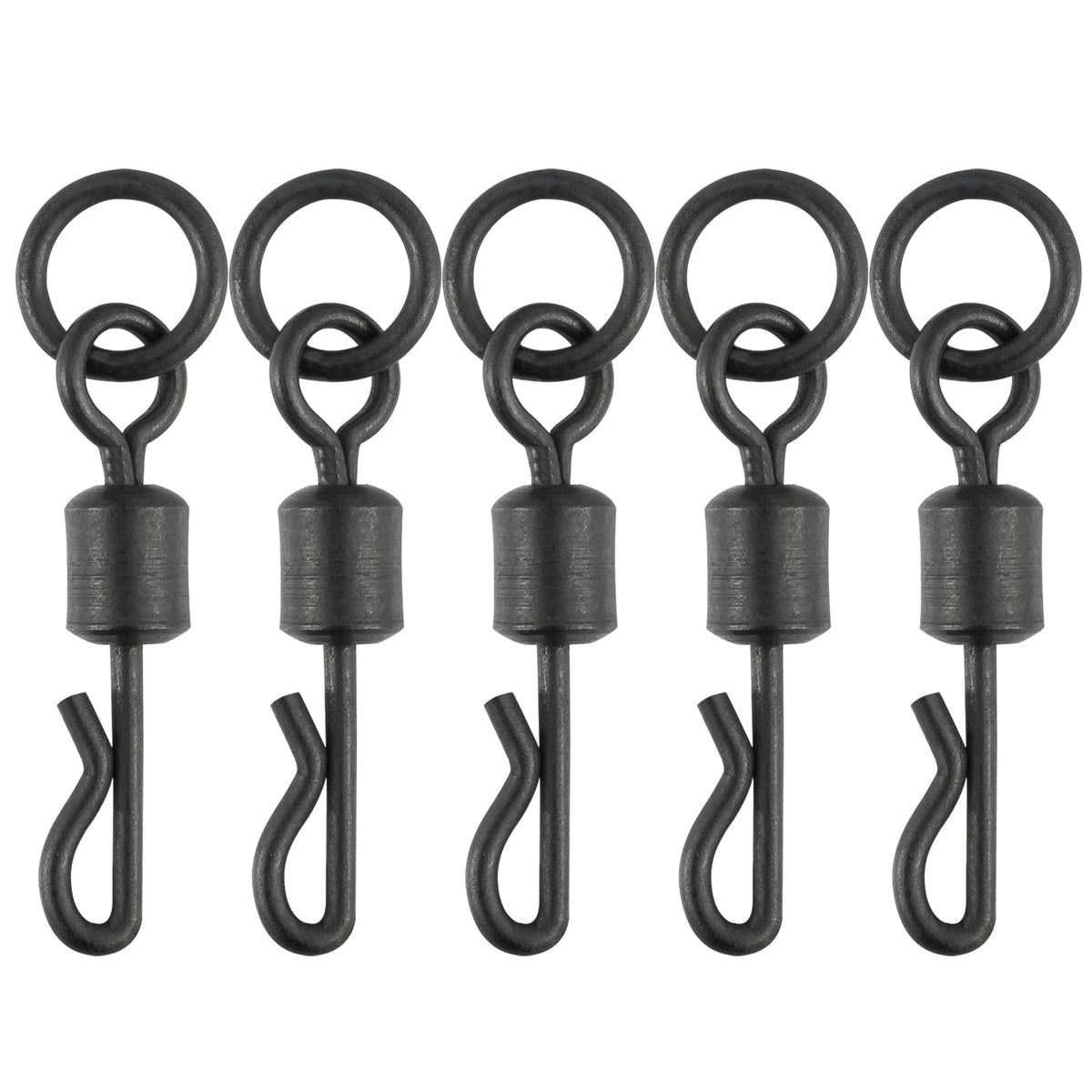 Dr.Fish 50pcs Q-shaped Swivels with Rings
