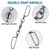 Dr.Fish 20pcs Double Snaps Swivel 37-220lb