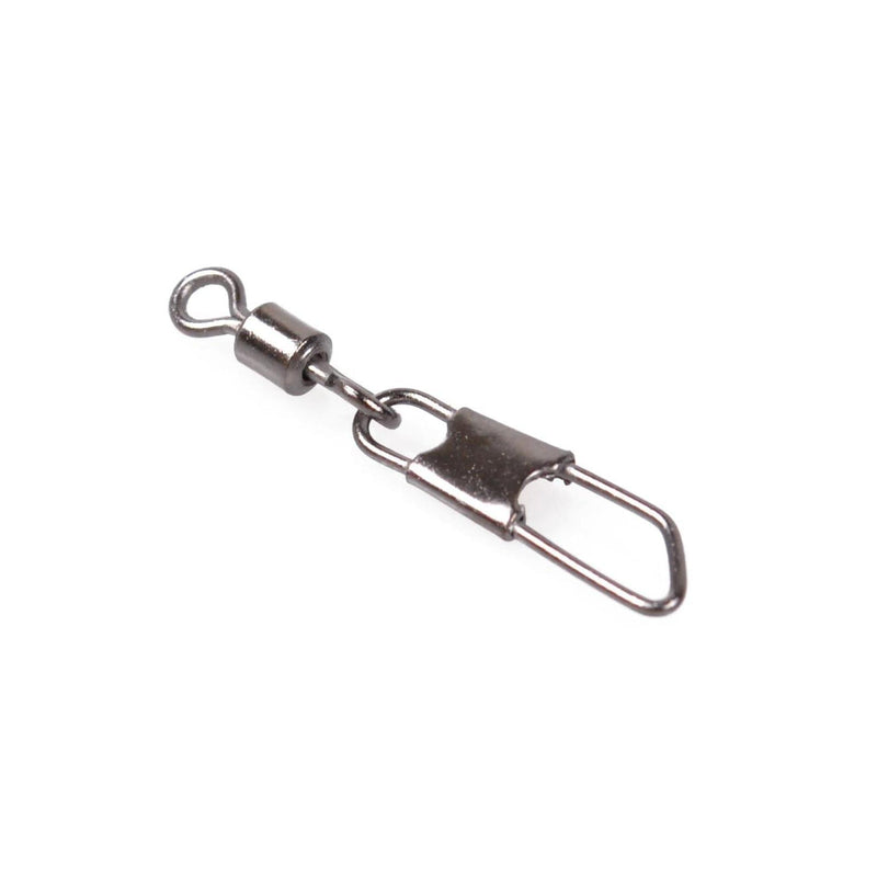 Dr.Fish 50pcs Rolling Swivel with Safety Snap 15lb