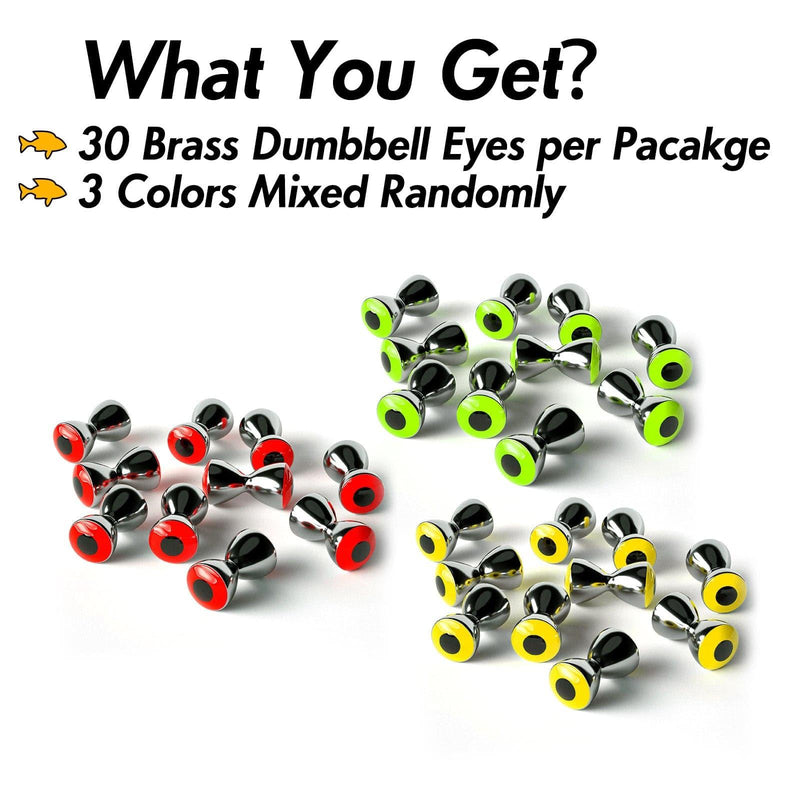Dr.Fish 30pcs Fly Tying Dumbbell Eyes