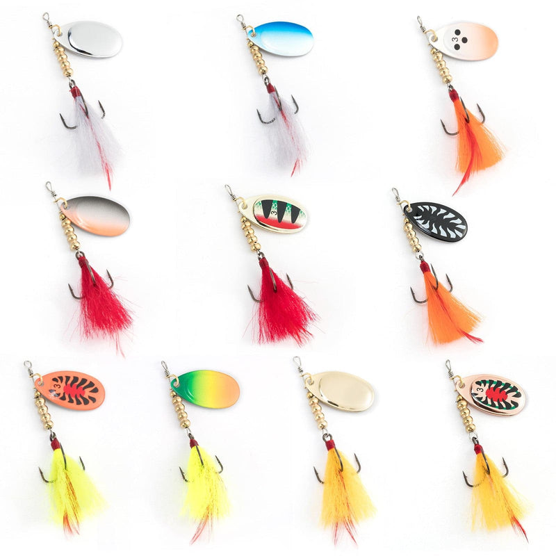 Dr.Fish 10pcs Foxtail Teaser Spinners Lures Kit