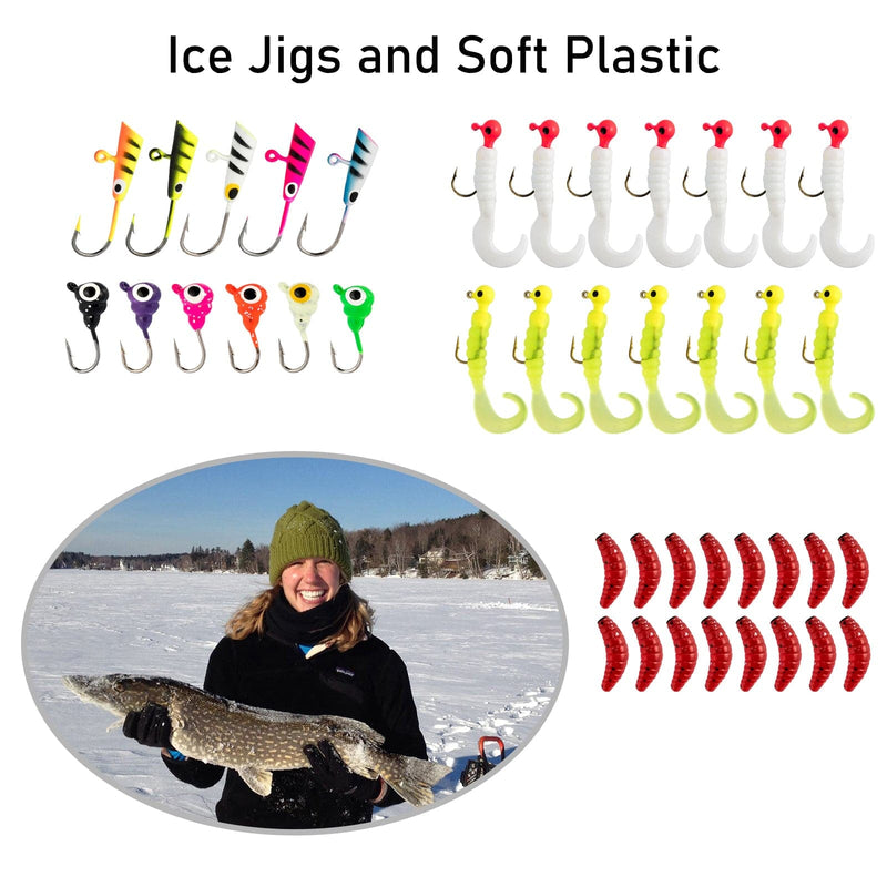 Dr.Fish 132pcs Ice Fishing Lures Kit