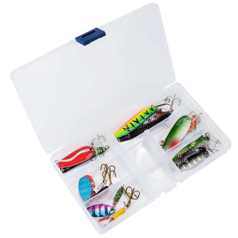 Dr.Fish 12pcs Spinners and Spoons Kit