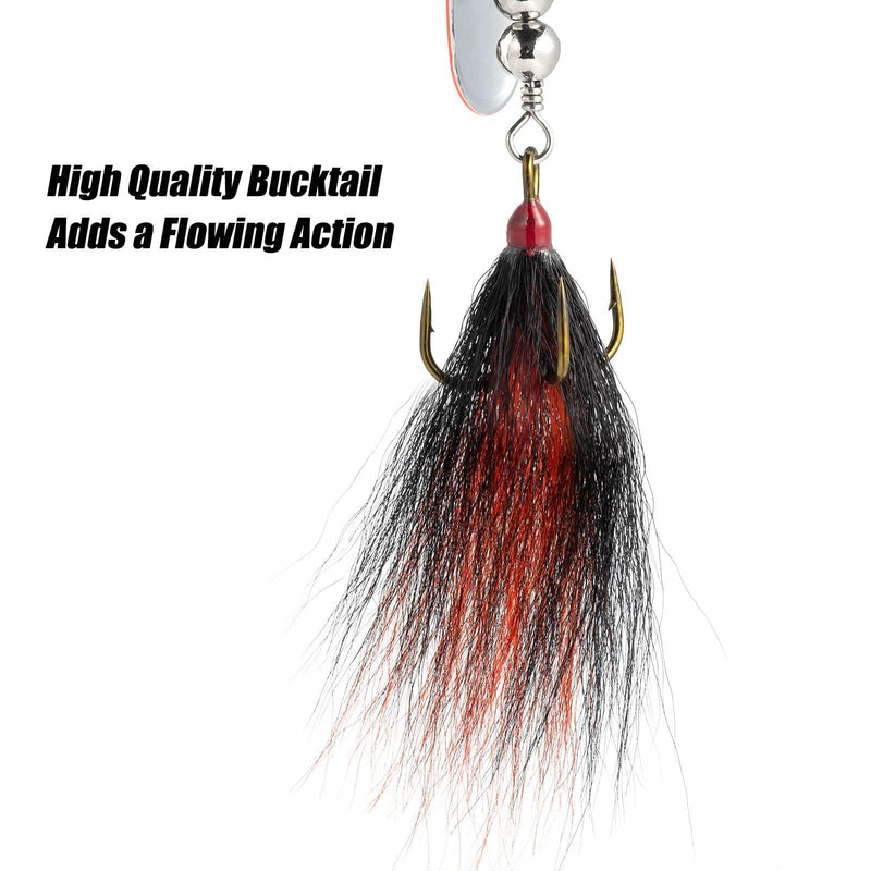 Dr.Fish 3pcs Musky Bucktail Spinner Lures