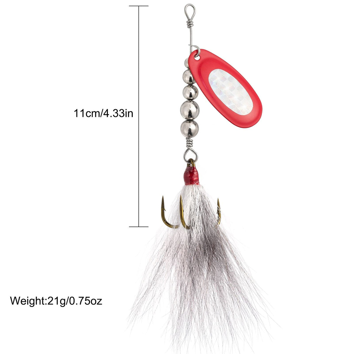 Dr.Fish 3pcs Musky Bucktail Spinner Lures