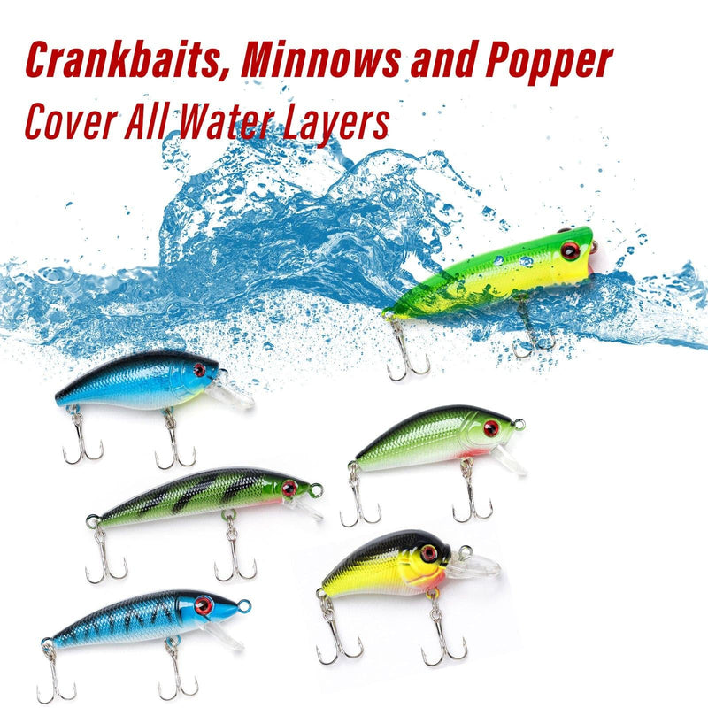Dr.Fish 60pcs Spinners Spoons Hardbaits Kit