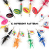 Dr.Fish 6/12pcs Roostertail Spinners Set