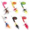 Dr.Fish 6/12pcs Roostertail Spinners Set