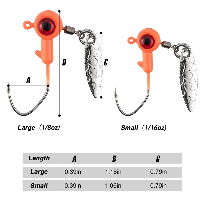 Dr.Fish Underspin Jig Heads 1/16oz 1/8oz