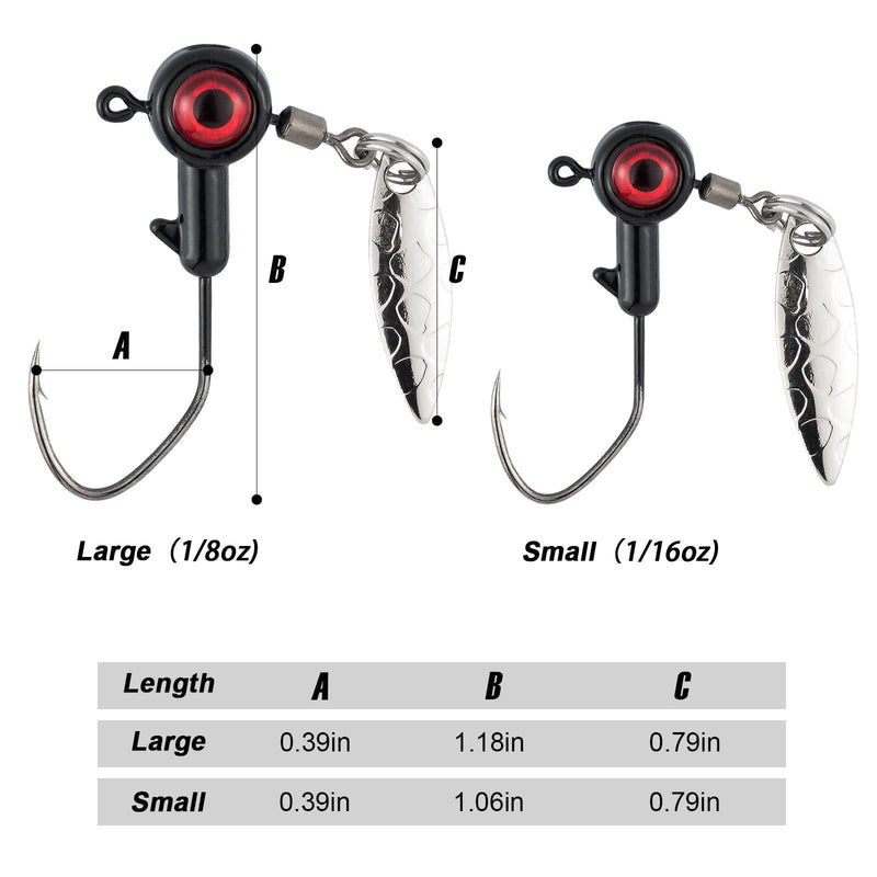 Dr.Fish Underspin Jig Heads 1/16oz 1/8oz