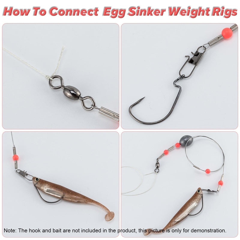 Dr.Fish 5 packs Egg Sinker Rigs for Saltwater