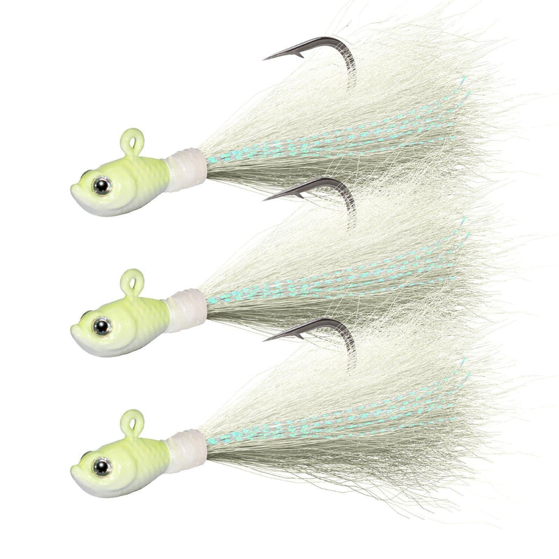 Dr.Fish 3pcs Bucktail Jigs 1/2oz-2oz