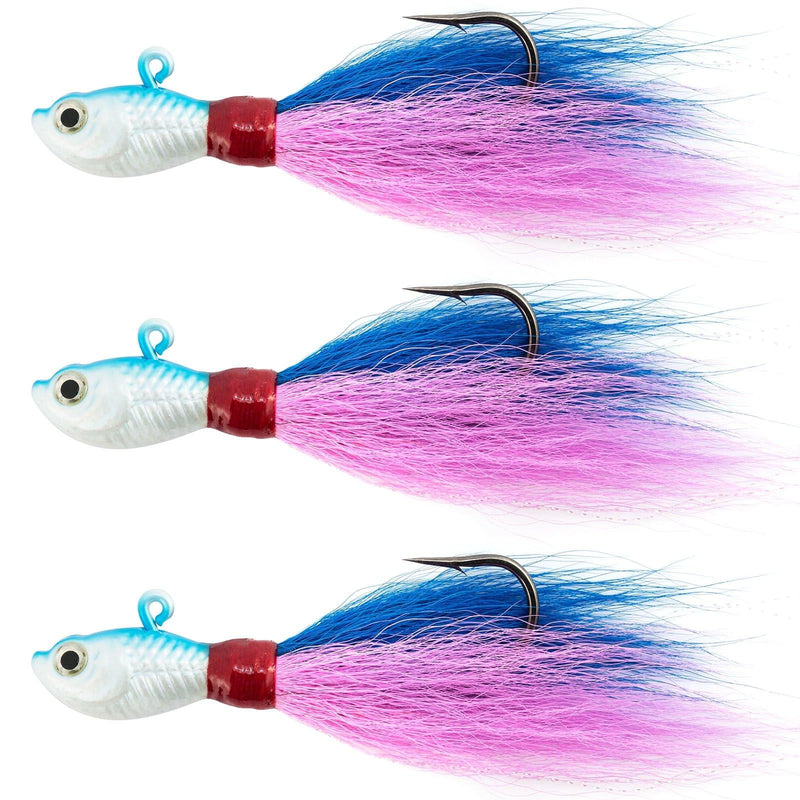 Dr.Fish 3pcs Bucktail Jigs 1/2oz-2oz