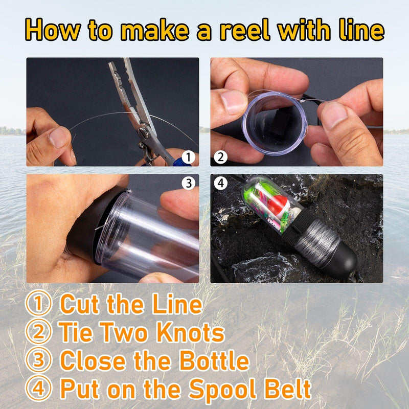Dr.Fish 25pcs Pocket Reel Survival Fishing Kit