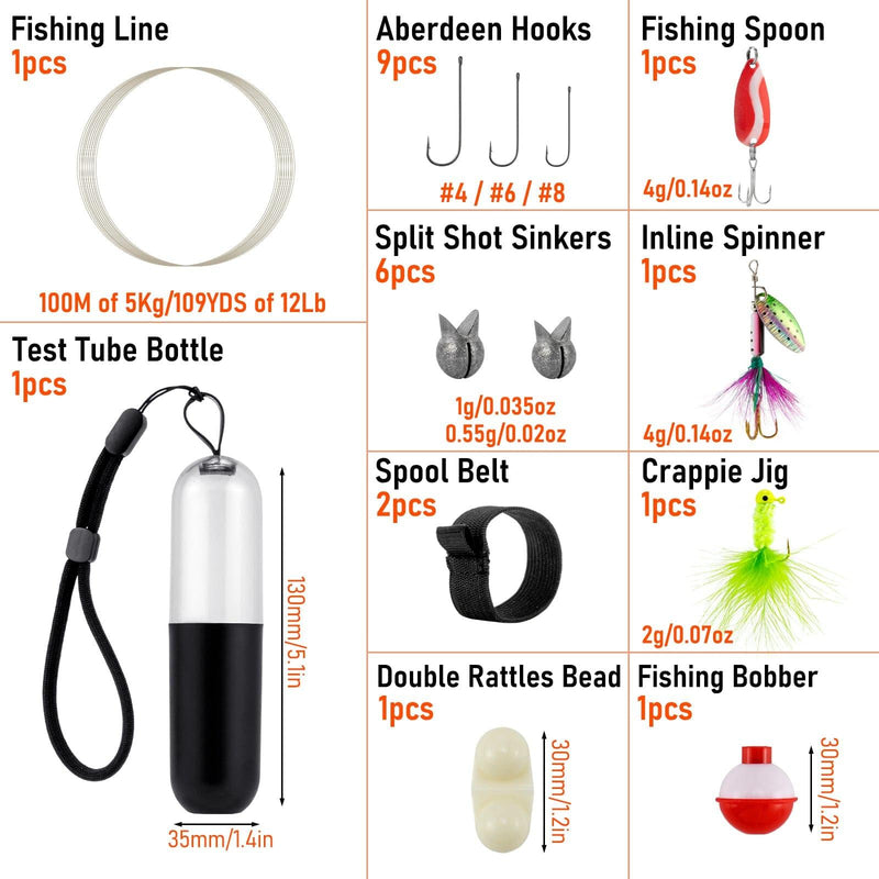 Dr.Fish 25pcs Pocket Reel Survival Fishing Kit