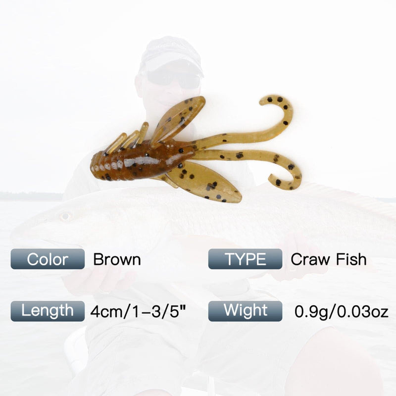 Dr.Fish 12pcs Soft Baits Craws 1.5''
