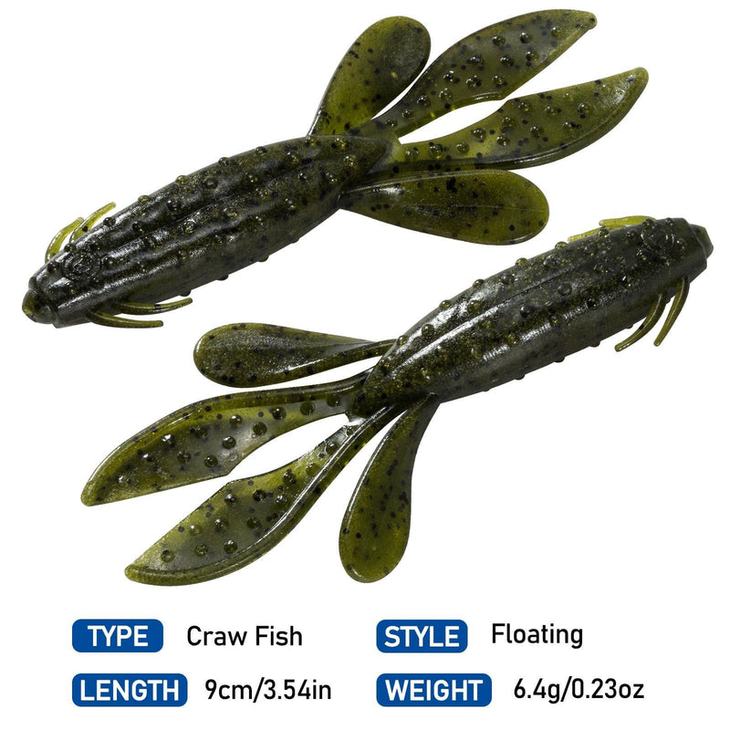 Dr.Fish Sinking Soft Crawfish Flapper 3.54''