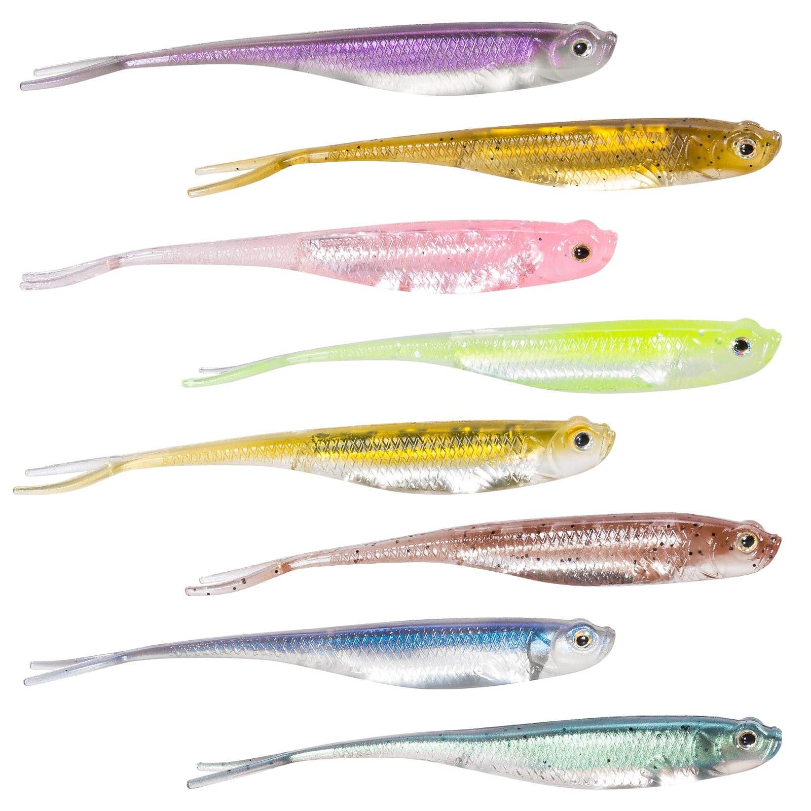 Dr.Fish Paddle Tail Swimbaits, Soft Plastic Fishing Lures for Bass Fishing,  2-3/4 to 4-3/4 Inches, Swim Shad Bait Minnow Lures Drop Shot Fishing Lures