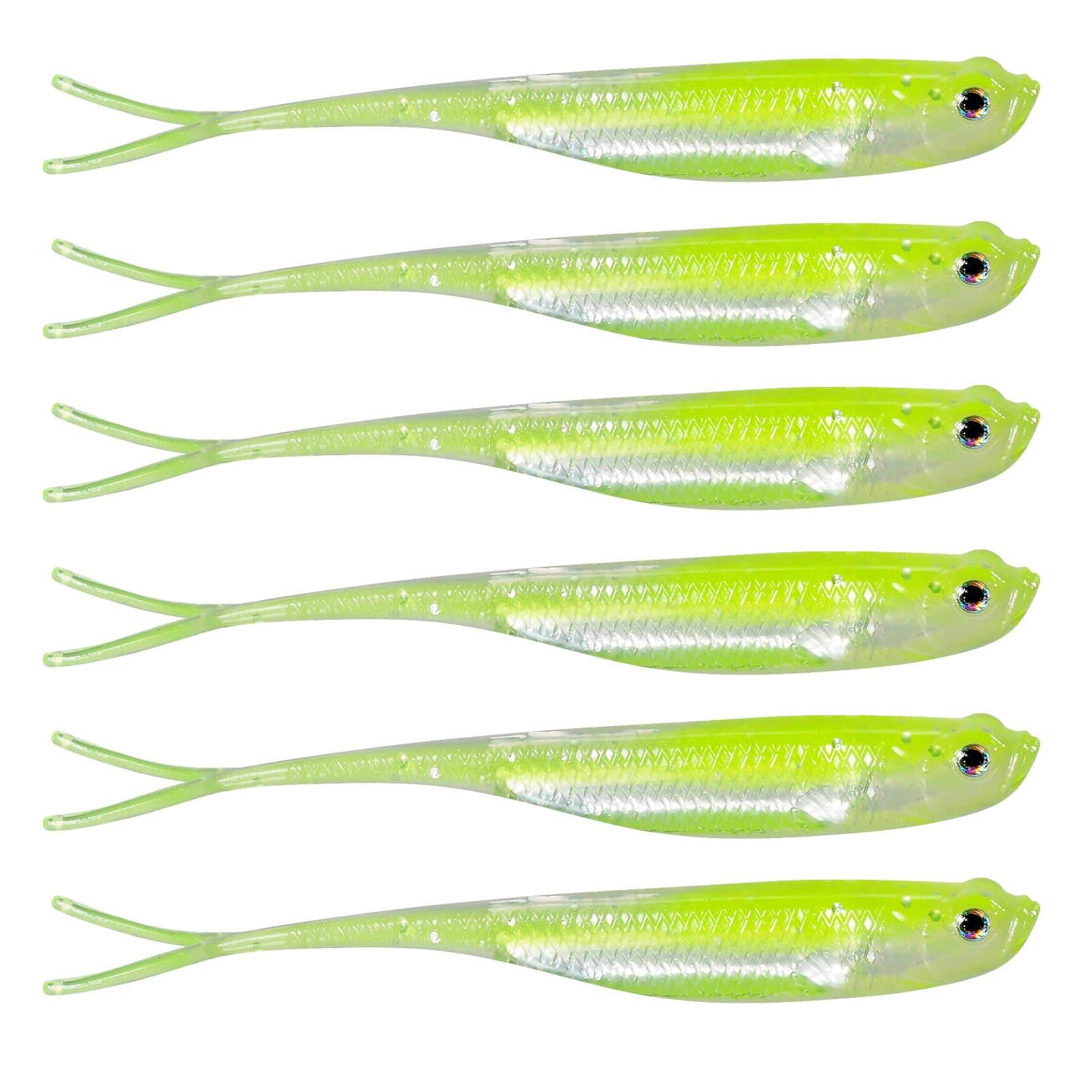 Dr.Fish Paddle Tail Swimbaits, Soft Plastic Fishing Lures for Bass Fishing,  2-3/4 to 4-3/4 Inches, Swim Shad Bait Minnow Lures Drop Shot Fishing Lures  Fluke Baits Blue 3-1/8_6 Pack