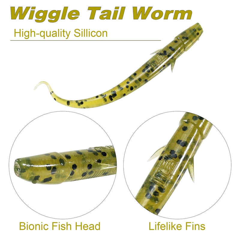 Dr.Fish 12pcs Soft Plastic Worms 2.95'' - Dr.Fish Tackles