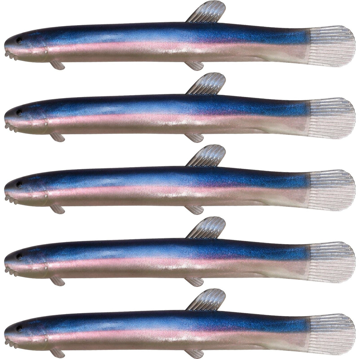 Dr.Fish 5pcs Artificial Loach Soft Baits 3.9''