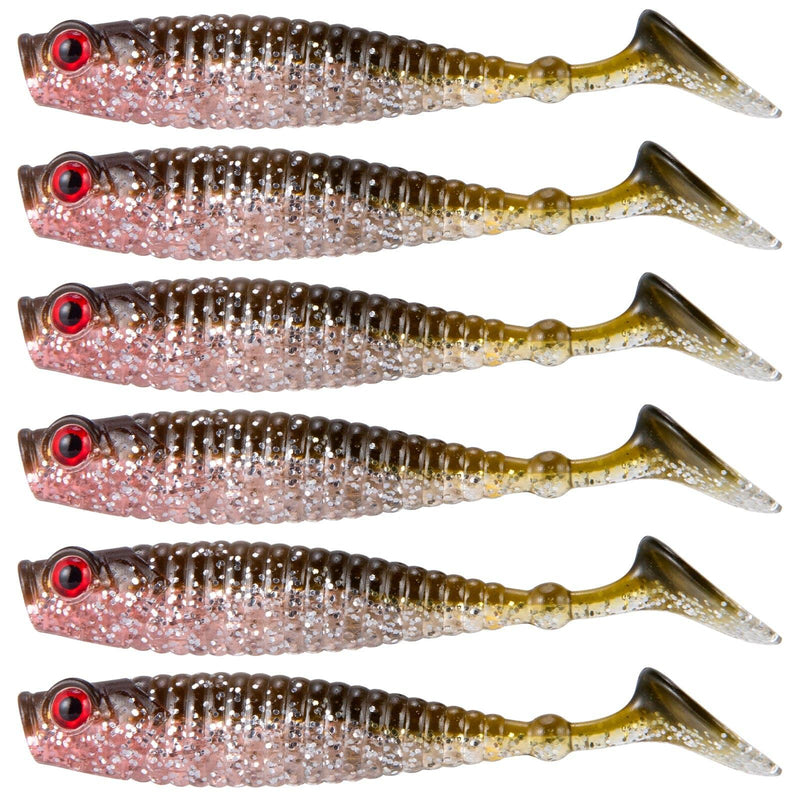 Dr.Fish 8pcs Gillter Foil Soft Baits 2.56''