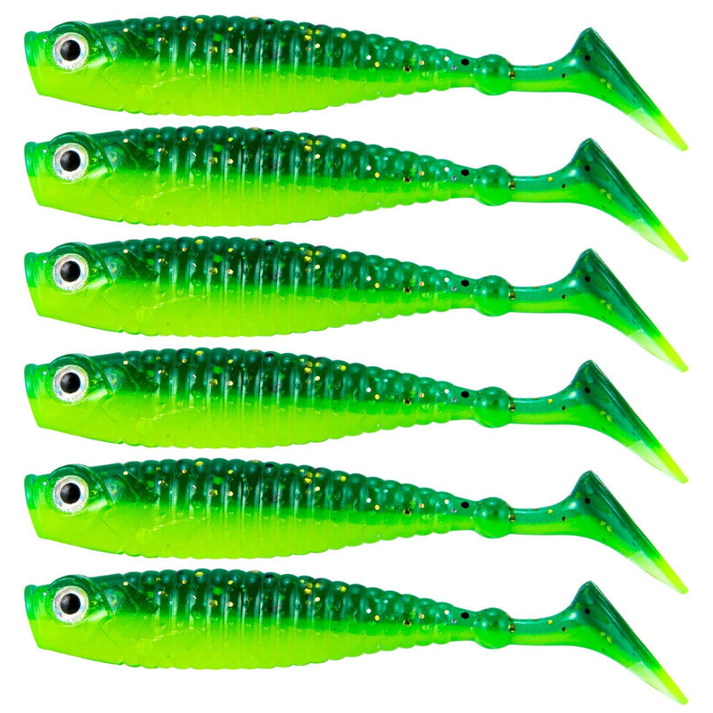Dr.Fish 8pcs Gillter Foil Soft Baits 2.56''