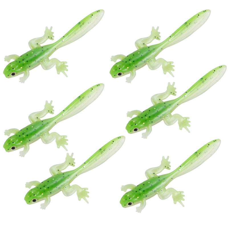 Dr.Fish 6pcs Soft Plastic Frogs 3.2''