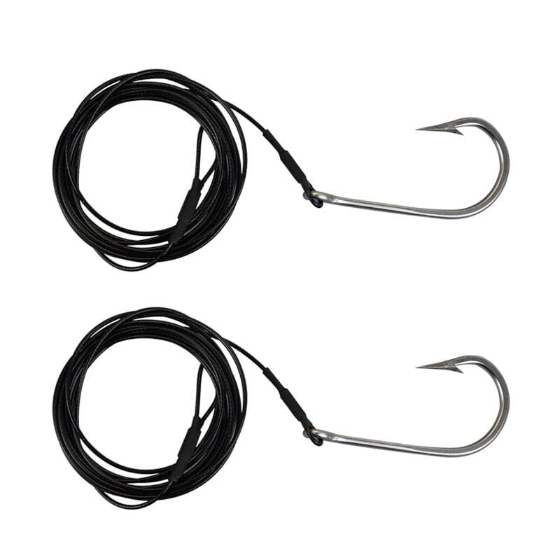 Dr.Fish 2pcs Saltwater Fishing Hooks with Steel Cable