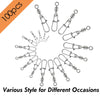 Dr.Fish 100pcs Rolling Swivels with Duolock Snaps Kit