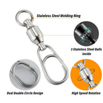 Dr.Fish 20pcs Ball Bearing Swivels with Quick Snap 44-176lb
