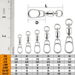 Dr.Fish 20pcs Ball Bearing Swivels with Quick Snap 44-176lb