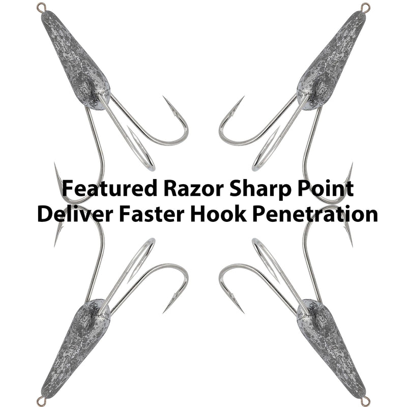 Dr.Fish 5/10pcs Snagging Hooks Weighted Treble Hooks