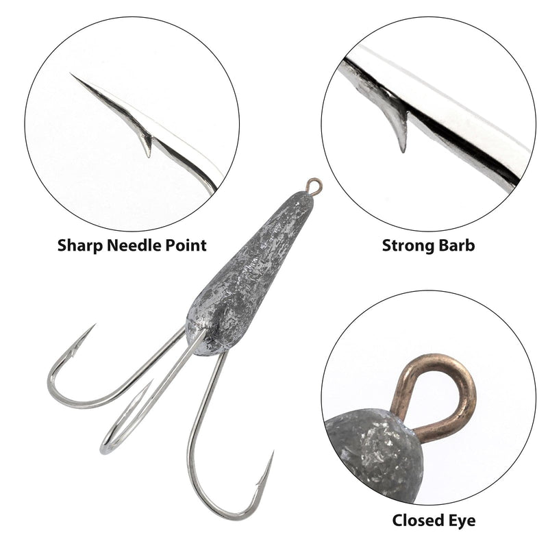 Dr.Fish 5/10pcs Snagging Hooks Weighted Treble Hooks