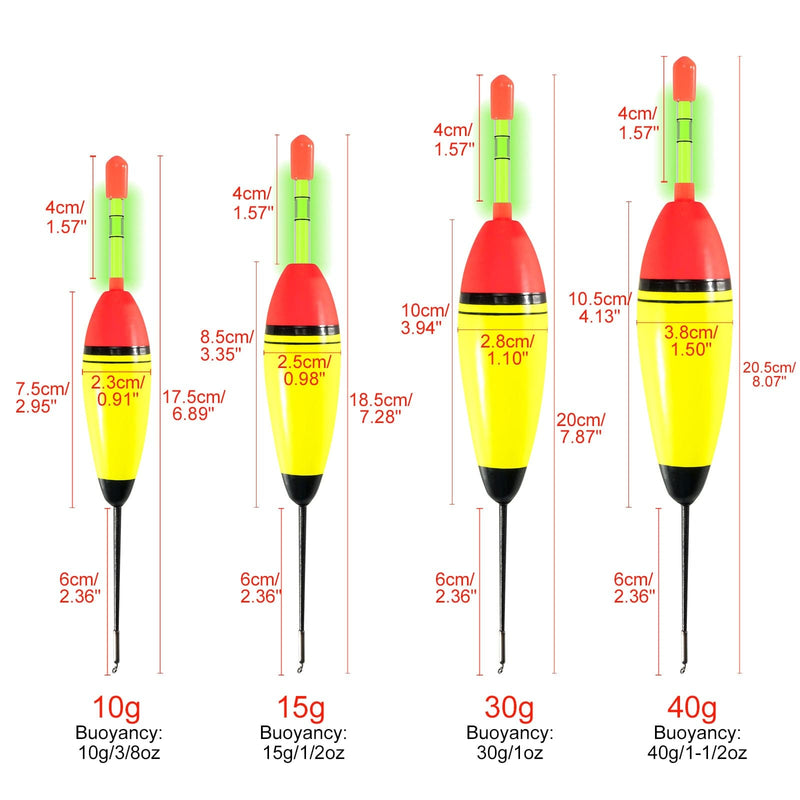 Dr.Fish 5pcs Glowing Spring Stick Floats
