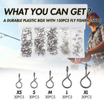 Dr.Fish 150pcs Fly Fishing Snaps Kit