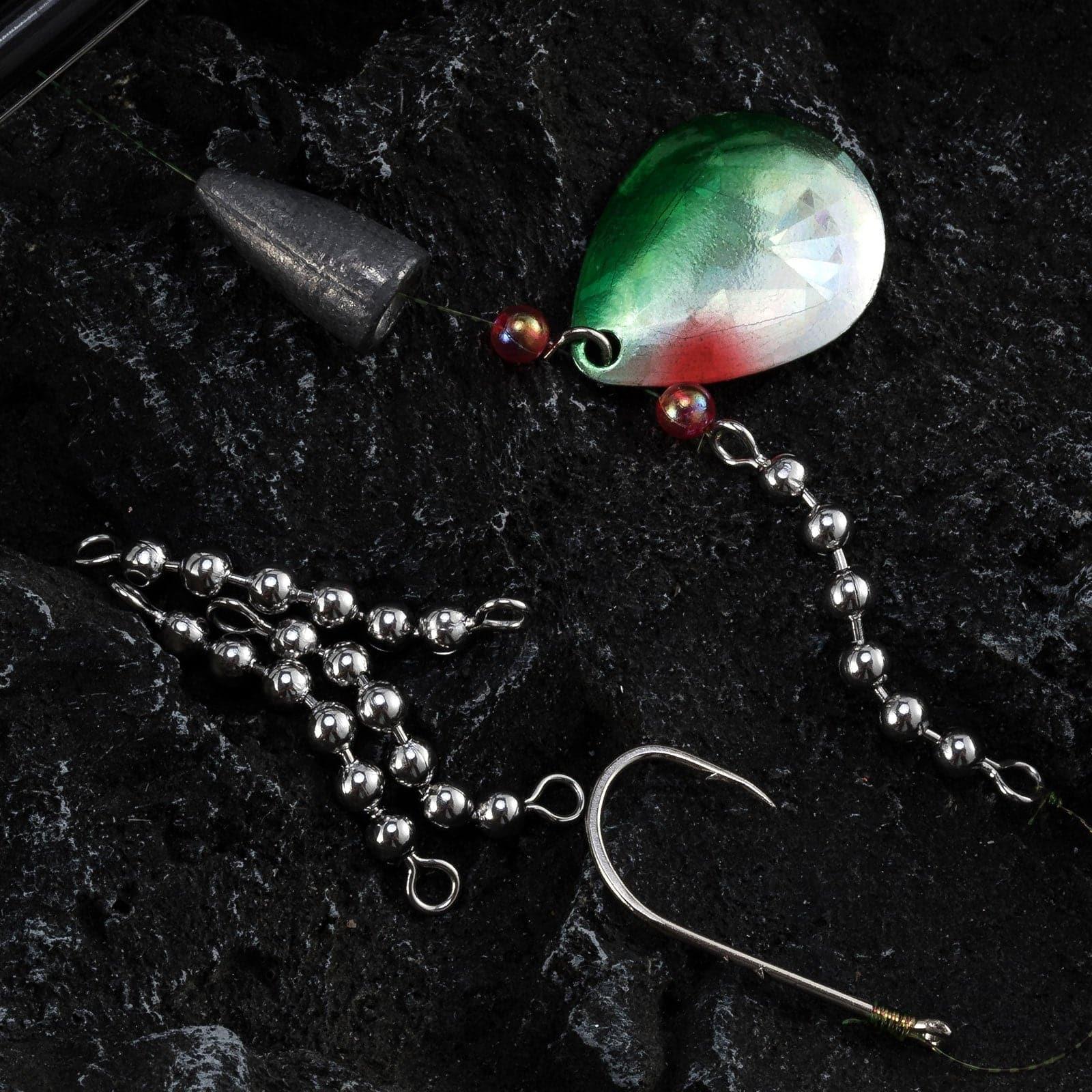 Stainless Steel Ball Chain Fishing Swivels - Size 10, 6-Ball Length, Pack Of 10, Made In USA