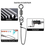Dr.Fish 30pcs Rolling Swivels with Coastlock Snaps 18-198lb