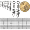 Dr.Fish 10/20pcs Corkscrew Swivels Snaps 42-220lb
