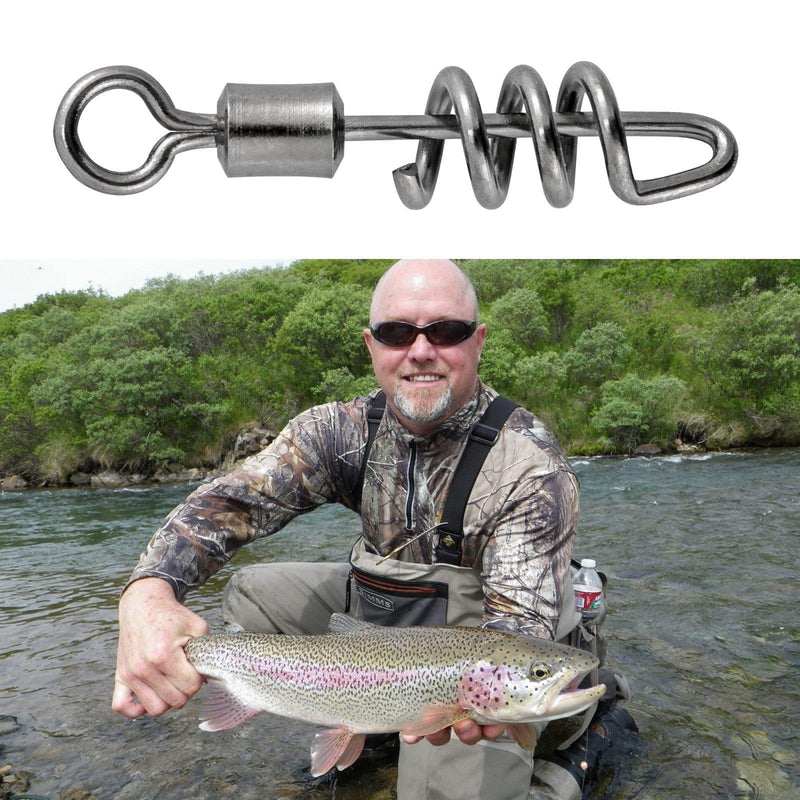 Dr.Fish 10/20pcs Corkscrew Swivels Snaps 42-220lb
