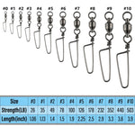 Dr.Fish 20pcs Ball Bearing Swivel with Coast Lock Snap 26-503lb