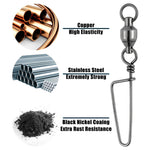 Dr.Fish 20pcs Ball Bearing Swivel with Coast Lock Snap 26-503lb