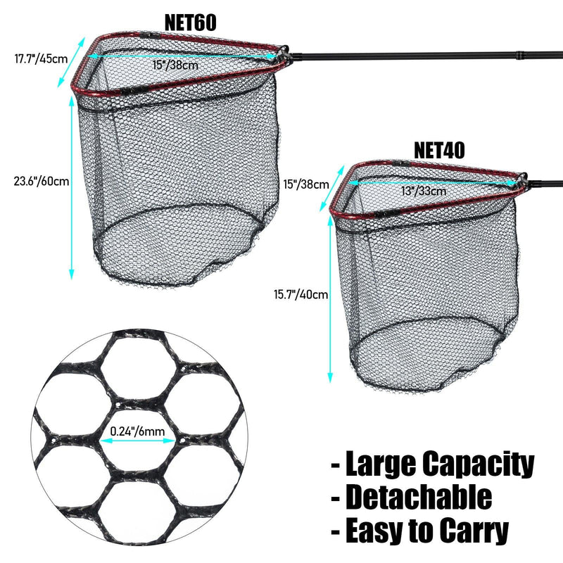 Dr.Fish Telescoping Long Handle Landing Net 8.6ft 9.8ft