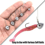 Dr.Fish 20pcs Unpainted Shad Jig Heads 1/32oz-3/16oz