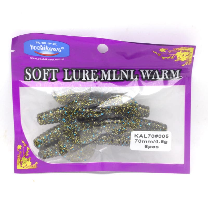 Dr.Fish 6pcs Soft Plastic Grubs 2.75''