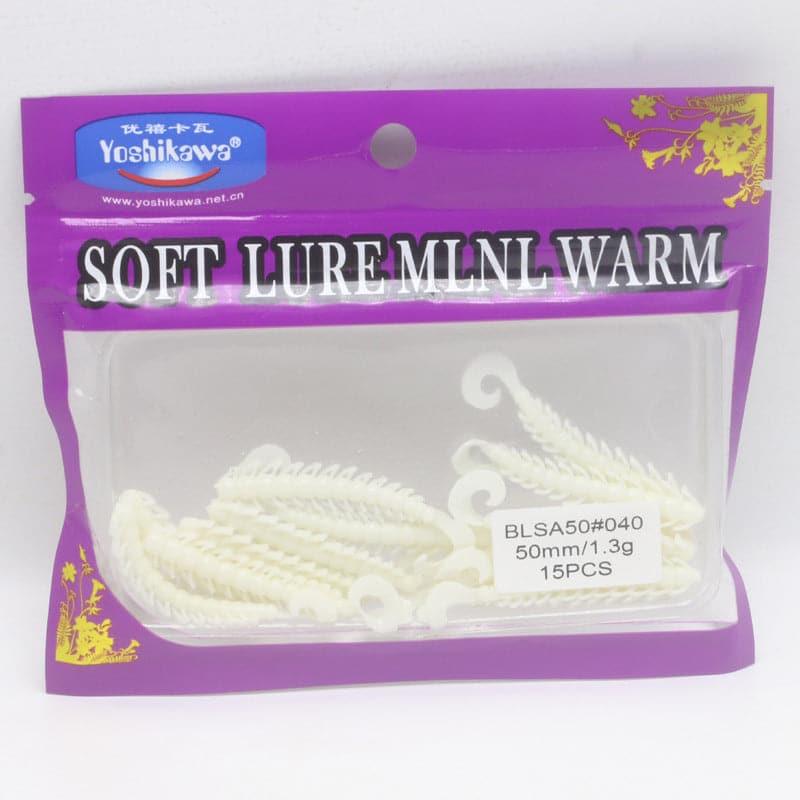 Dr.Fish 15pcs Grub Tail Worms 2''